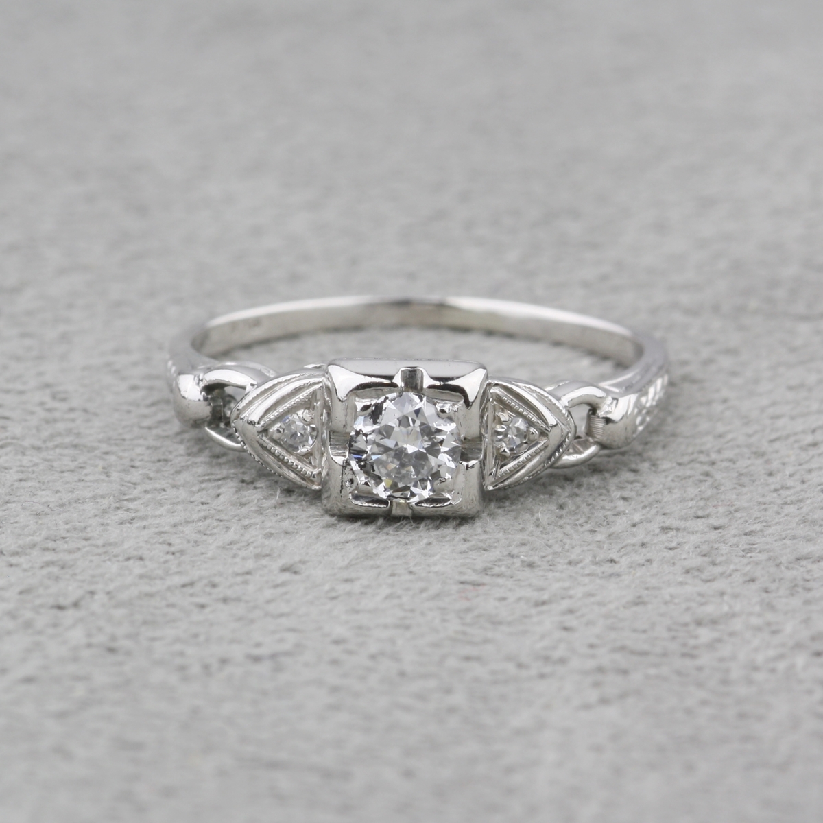 Vintage Diamond and Platinum Engagement Ring