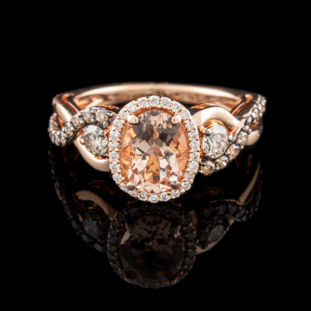 Pre-Owned 14K Rose Gold Le Vian Morganite & Diamond Ring