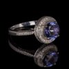 Pre-Owned Tanzanite & Diamond Halo Ring in 14K - Image 3