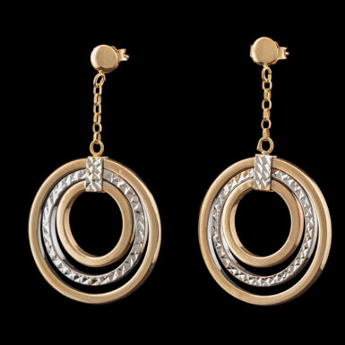 Pre-Owned 14K Circle Dangle Earrings