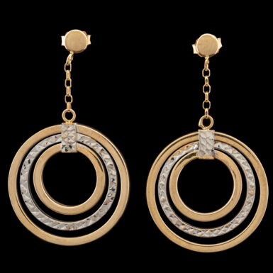Pre-Owned 14K Circle Dangle Earrings