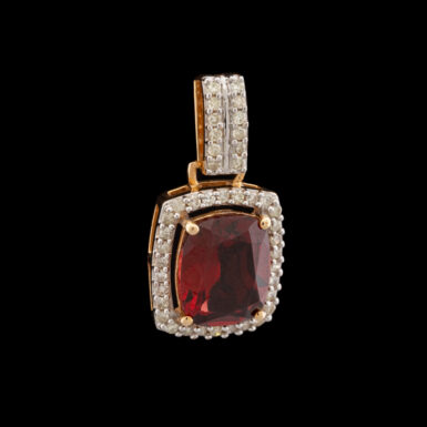 Pre-Owned 10K Rhodolite Garnet and Diamond Pendant