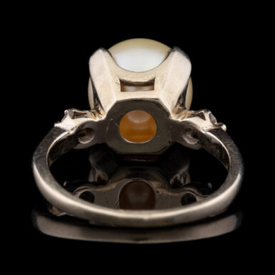 Akoya Vintage Pearl & Diamond Ring - Image 2