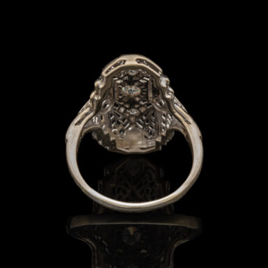 Antique Art Deco Filigree Diamond Dinner Ring