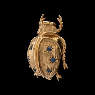 Pre-Owned 14k Sapphire Beetle Brooch