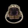 Antique Amethyst and Natural Pearl Filigree Ring in 14K