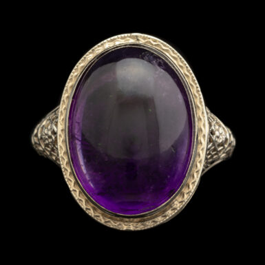 Vintage 14kw White Gold Amethyst Ring (Circa 1930)