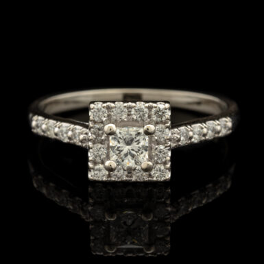 Pre-Owned 14K Diamond Halo Engagement Ring