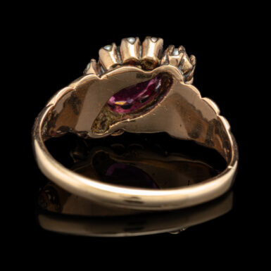 Antique 14K Garnet & Pearl Ring