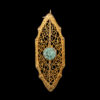 Antique 10K Blue Zircon Filigree Pin