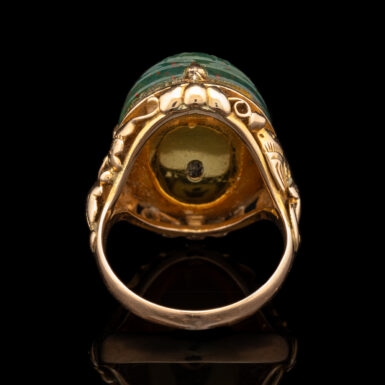 Vintage 18K Bloodstone Scarab Ring