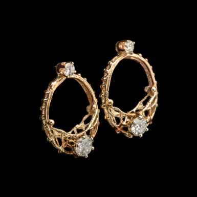 Vintage 14K Diamond Dangle Earrings