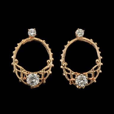 Vintage 14K Diamond Dangle Earrings