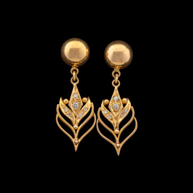 Pre-Owned 14K Diamond Dangle Earrings
