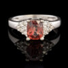 Pre-Owned Sherry Spinel & Diamond Ring in 14K