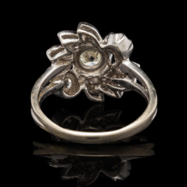 Vintage 14K Flower Design Diamond Ring - Image 4