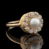 Vintage Pearl & Old Mine Cut Diamond Ring - Image 2