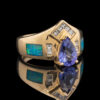 Pre-Owned Tanzanite, Diamond & Lab Created Opal Ring - Image 3