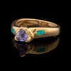 Pre-Owned Tanzanite & Lab Created Opal Ring in 18K - Image 3