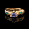 Pre-Owned Tanzanite & Lab Created Opal Ring in 18K