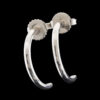Vintage Platinum 1/2 Hoop Earrings