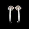 Vintage Platinum 1/2 Hoop Earrings - Image 2