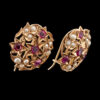 Vintage 14K Ruby and Pearl Earrings - Image 2