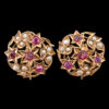 Vintage 14K Ruby and Pearl Earrings