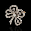 Vintage Platinum & Diamond 4-Leaf Clover Brooch - Image 3