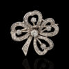 Vintage Platinum & Diamond 4-Leaf Clover Brooch