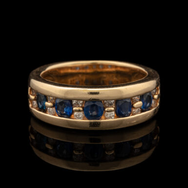 Pre-Owned 14K Sapphire and Diamond Band
