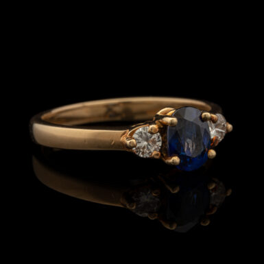 New Sapphire and Diamond Ring in 14K