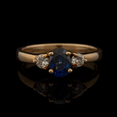 New Sapphire and Diamond Ring in 14K