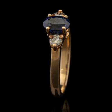 New Sapphire and Diamond Ring in 14K