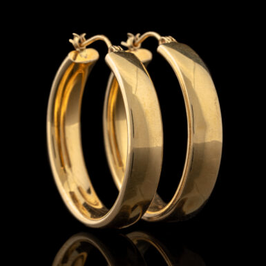 Pre-Owned Wide 14K Gold Hoop Earrings