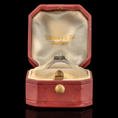 Vintage 1942 Tiffany Platinum Diamond Wedding Set with Original Box