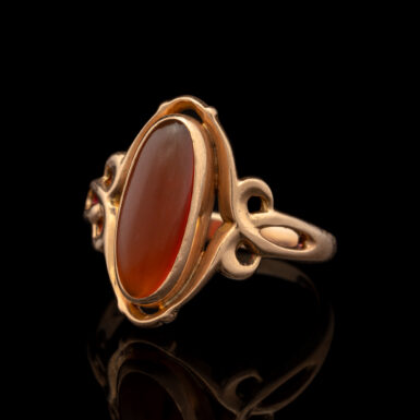 Antique Sardonyx 10K Art Nouveau Ring