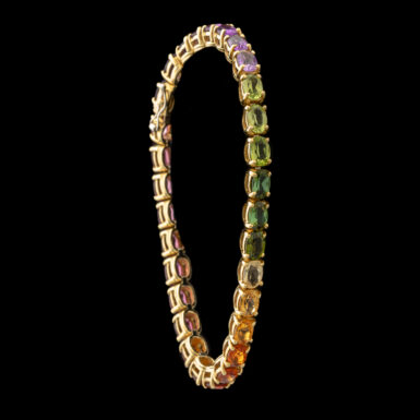 Pre-Owned Multi-Gemstone Rainbow Bracelet in 18K