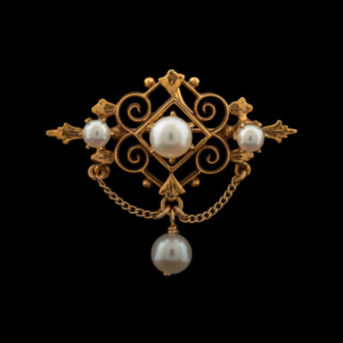 Vintage 14K Pearl Brooch / Pendant