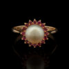 Pre-Owned Pearl & Ruby Ring in 14K