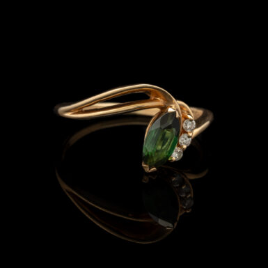 Pre-Owned 14K Green Tourmaline Ring with Diamonds