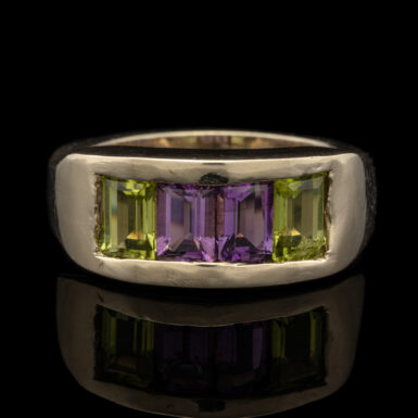 Pre-Owned 14K Green Tourmaline Ring with Diamonds
