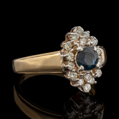 Pre-Owned Sapphire & Diamond Dinner Ring in 14K