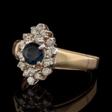 Pre-Owned Sapphire & Diamond Dinner Ring in 14K