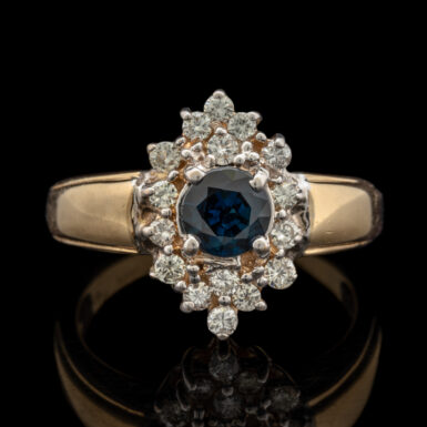 Pre-Owned Sapphire & Diamond Dinner Ring in 14K