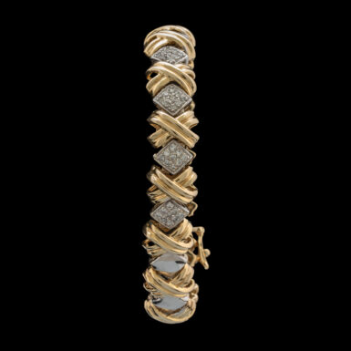 Pre-Owned OXO Diamond Bracelet in Two-Tone 14K