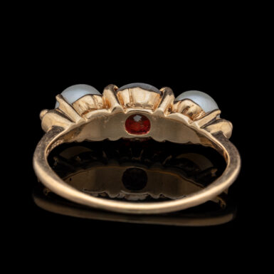 Pre-Owned Vintage Garnet & Pearl Ring in 14K