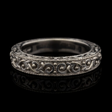 Pre-Owned Scroll Band in 14K White Gold
