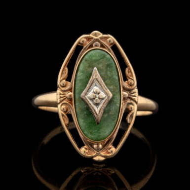 Pre-Owned Jade Ring in 10K Filigree