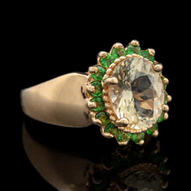 Pre-Owned 14K Beryl & Tsavorite Garnet Ring